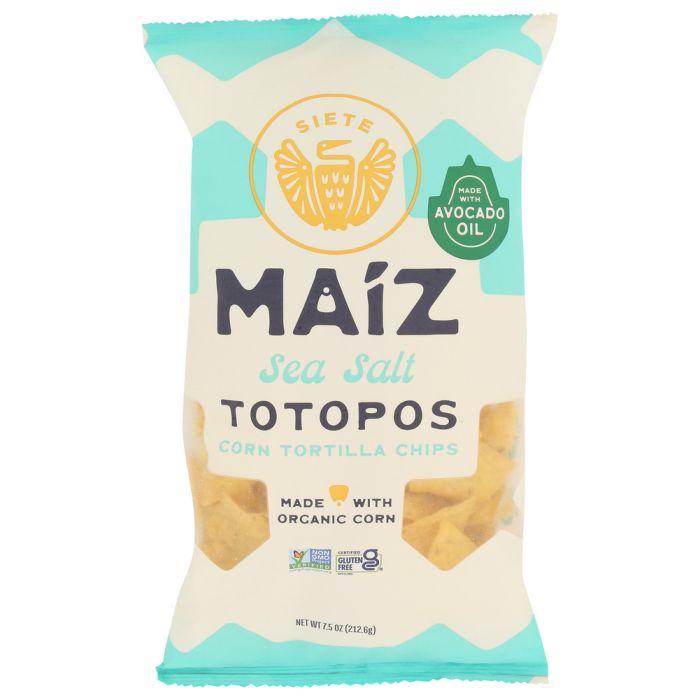 SIETE: Maiz Totopos Sea Salt Tortilla Chips, 7.5 oz