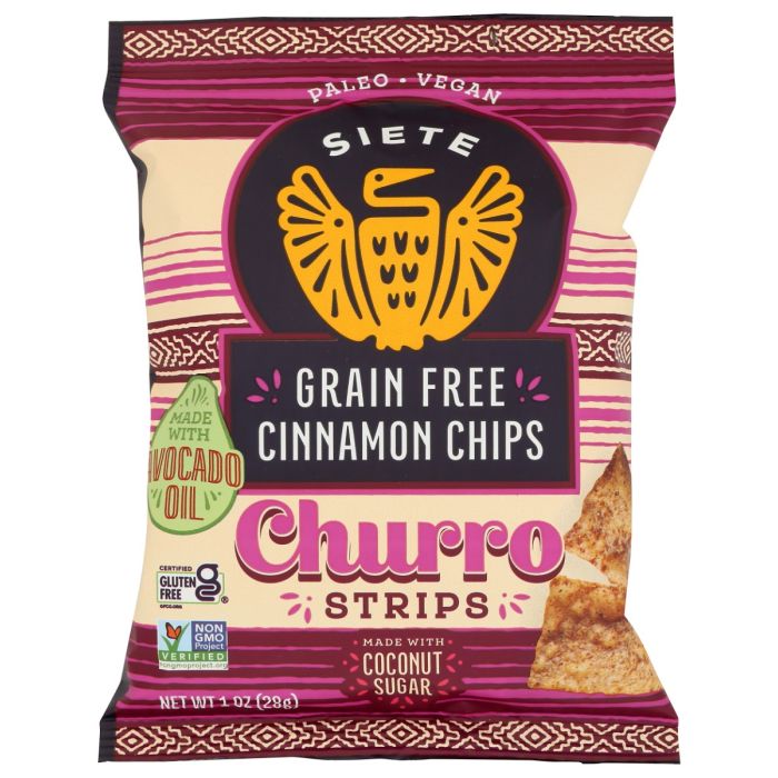 SIETE: Grain Free Cinnamon Chips Churro Strips, 1 oz