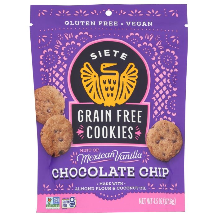 SIETE: Grain Free Chocolate Chip Cookies With A Hint Of Mexican Vanilla, 4.5 oz