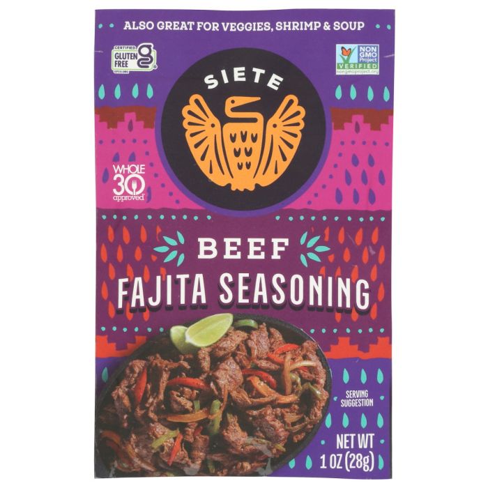 SIETE: Beef Fajita Seasoning, 1 oz