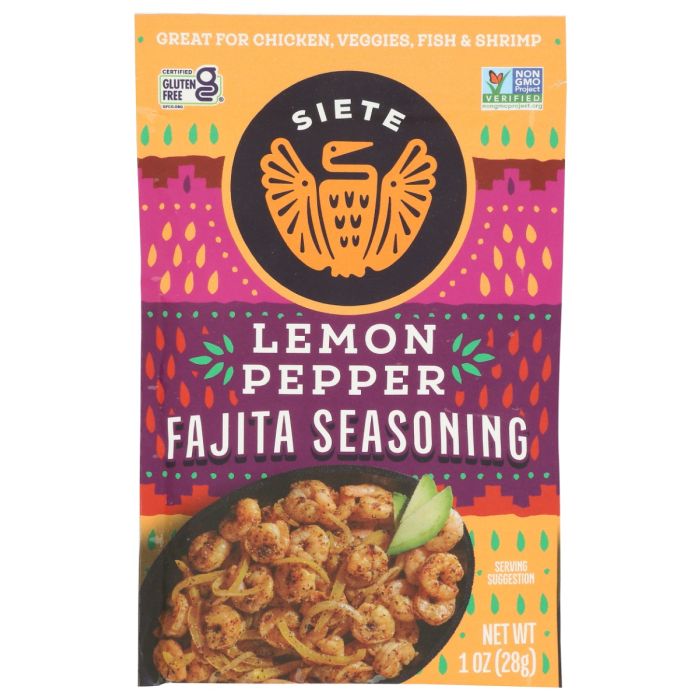 SIETE: Lemon Pepper Fajita Seasoning, 1 oz