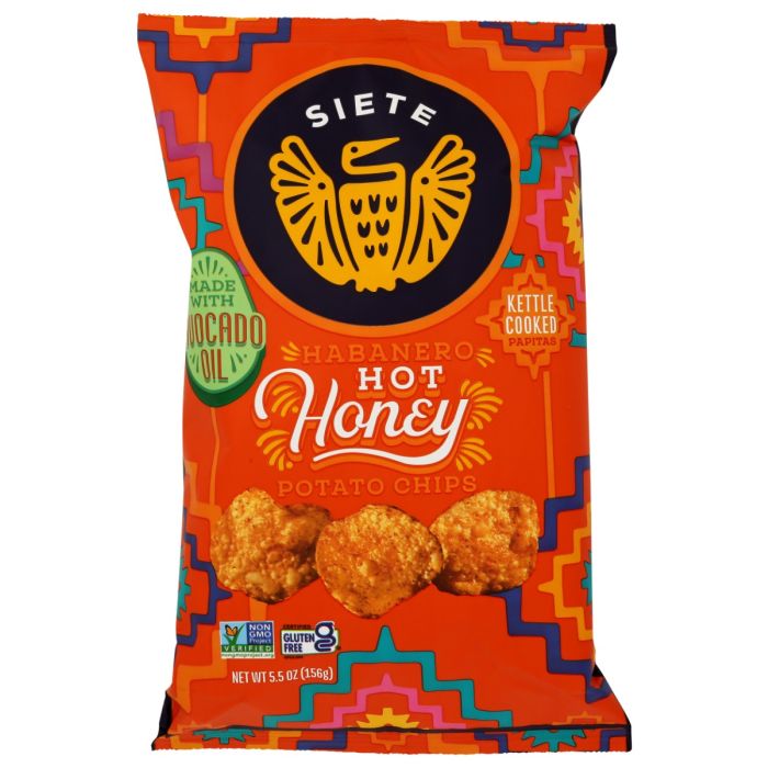 SIETE: Habanero Hot Honey Potato Chips, 5.5 oz