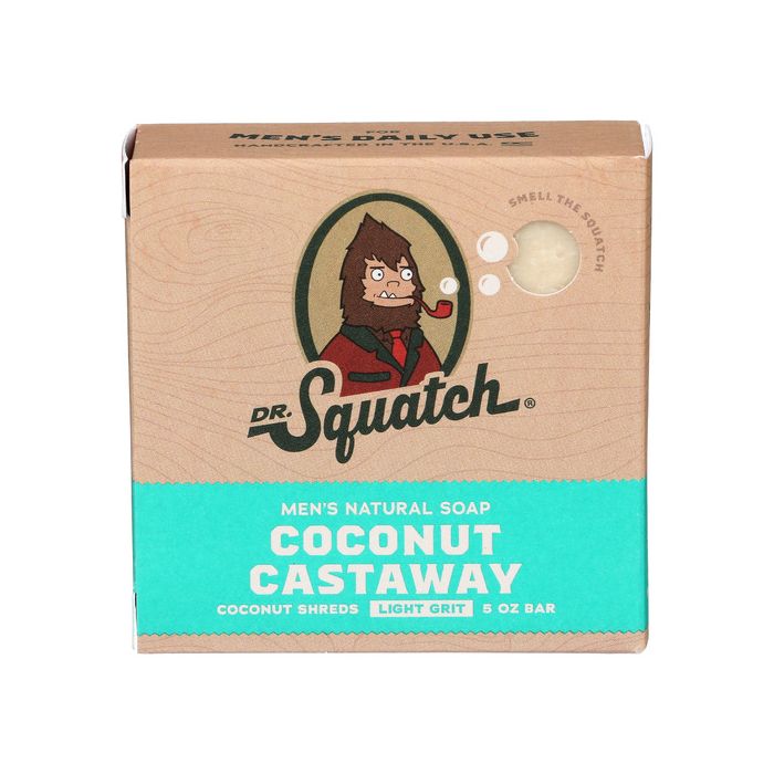 DR SQUATCH: Coconut Castaway Bar Soap, 5 oz