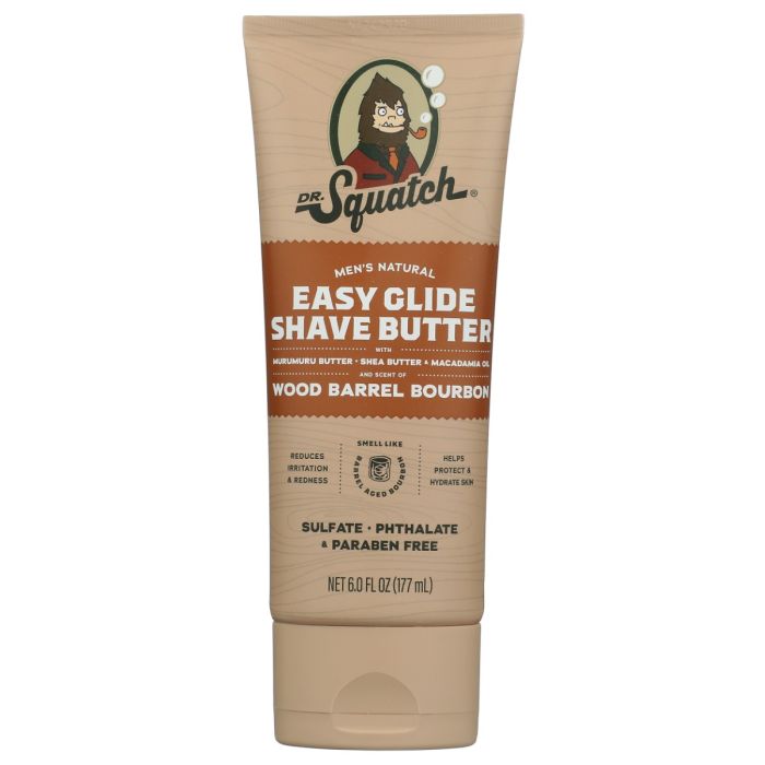 DR SQUATCH: Easy Glide Shave Butter Wood Barrel Bourboon, 6 fo