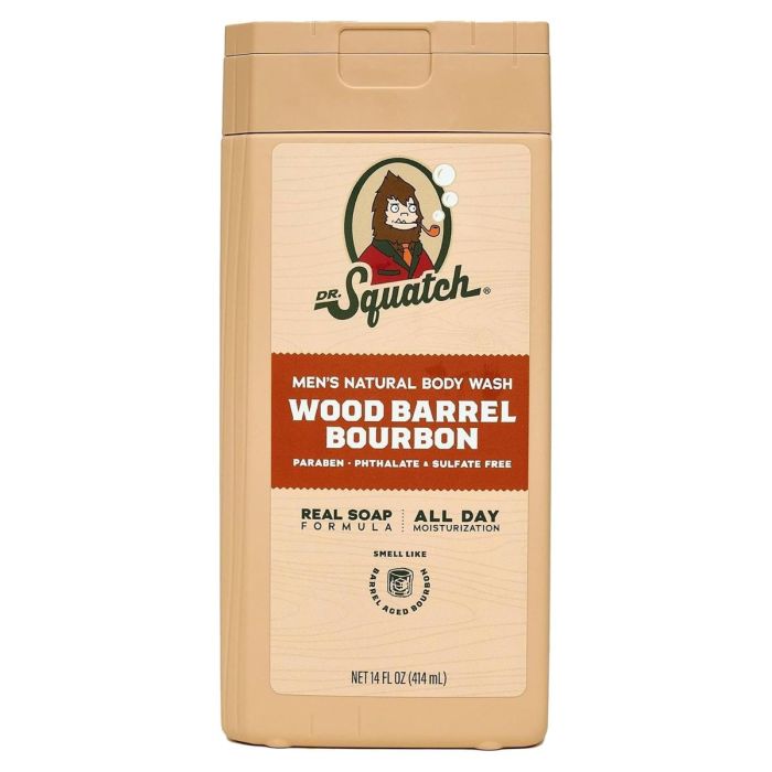 DR SQUATCH: Wood Barrel Bourbon Body Wash, 14 oz