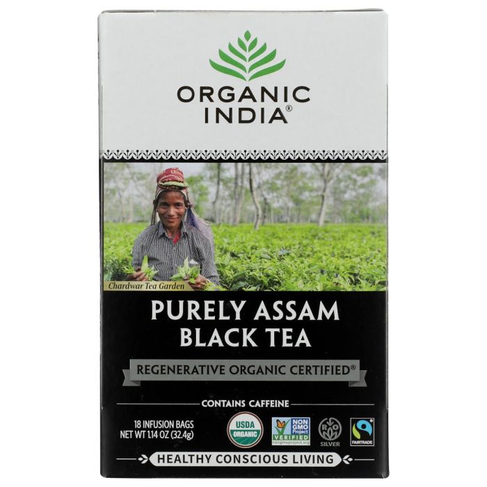 ORGANIC INDIA: Organic Purely Assam Black Tea, 18 bg