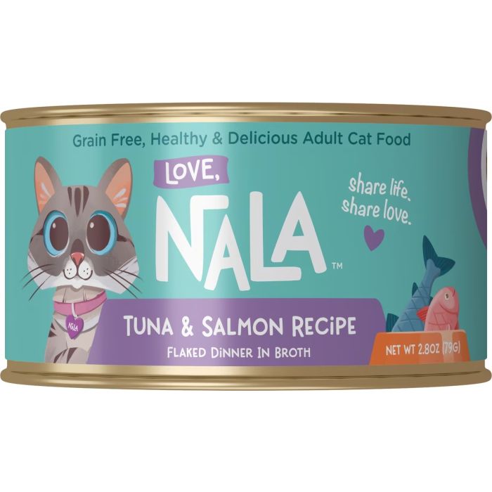 LOVE, NALA: Tuna and Salmon Recipe Dinner In Broth Adult Cat Food, 2.8 oz