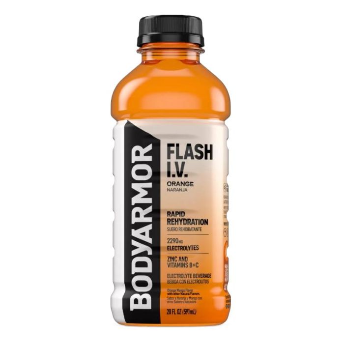 BODY ARMOR: Flash I.V. Orange Electrolyte Beverage, 20 fo
