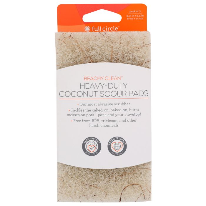 FULL CIRCLE HOME: Heavy Duty Coconut Scour Pads, 3 ea