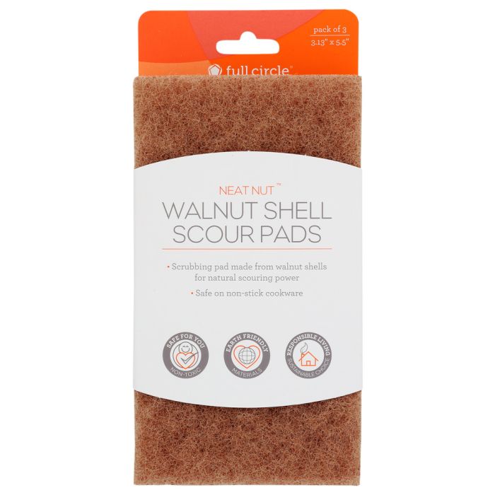 FULL CIRCLE HOME: Walnut Scour Pads, 3 pc