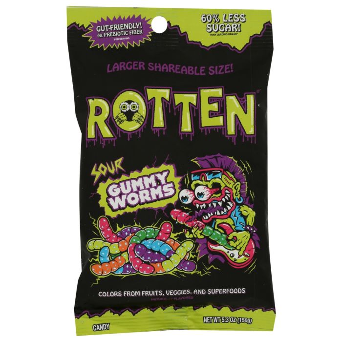 ROTTEN: Sour Gummy Worms, 5.3 oz
