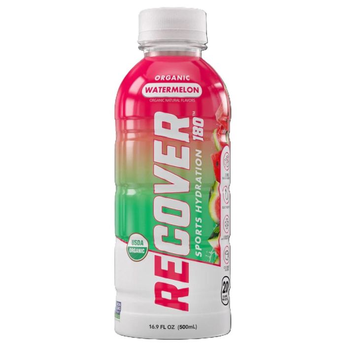 RECOVER 180: Organic Watermelon Sports Hydration Drink, 16.9 fo