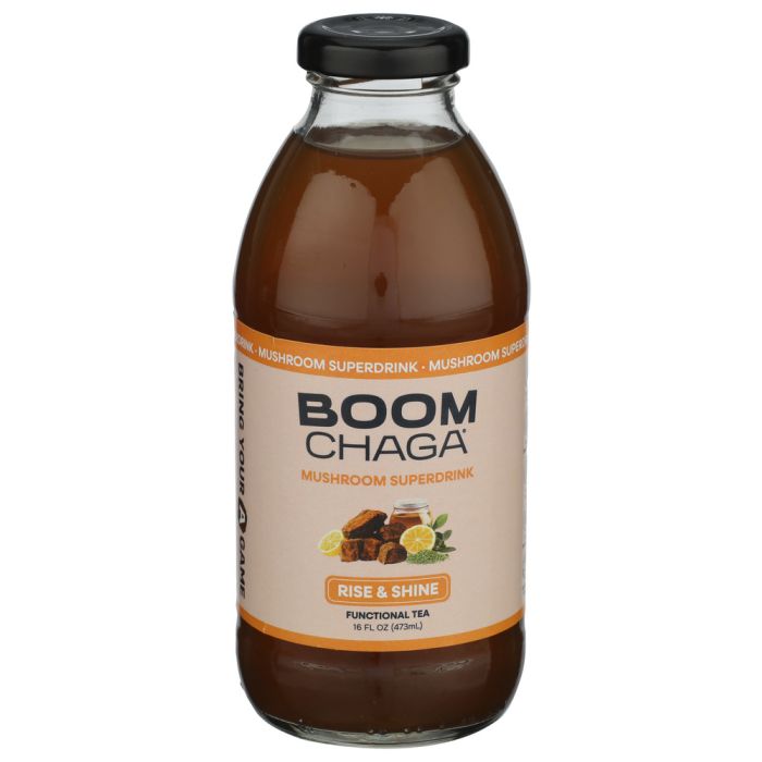 BOOM CHAGA: Rise And Shine Mushroom Superdrink Functional Tea, 16 fo