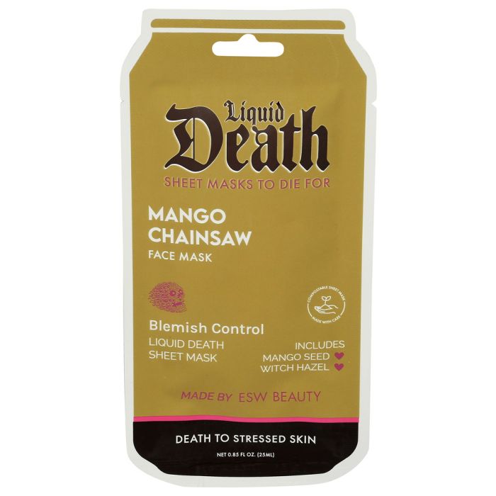 ESW BEAUTY: Mango Chainsaw Blemish Control Liquid Death Face Mask, 0.85 fo