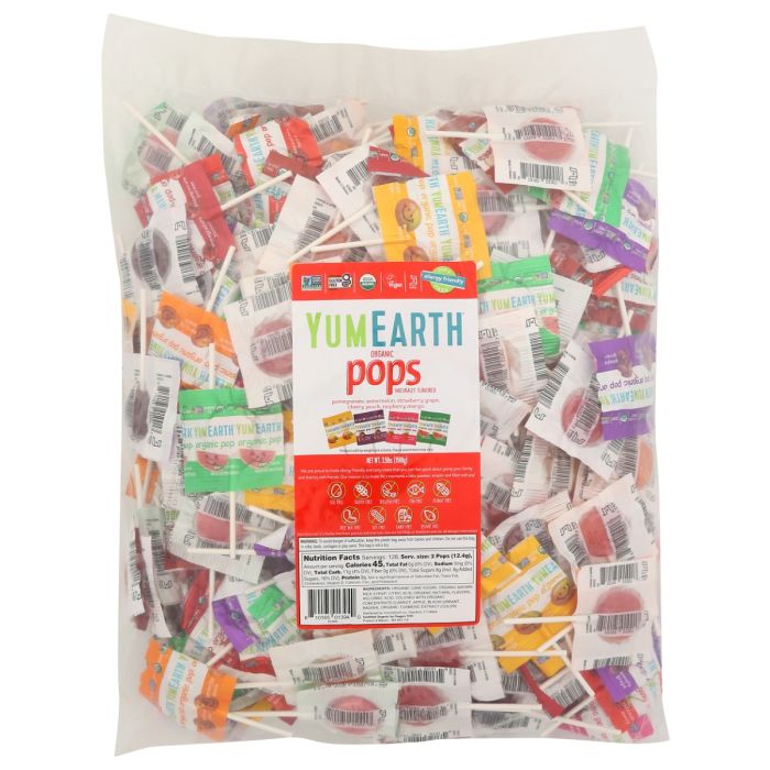 YUMEARTH: Organic Assorted Bulk Bag Lollipops, 56 oz