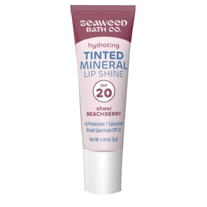 SEAWEED BATH COMPANY: Hydrating Tinted Mineral Lip Shine SPF20 Sheer Beachberry, 0.28 oz