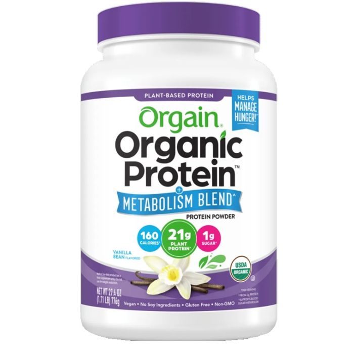ORGAIN: Vanilla Bean Organic Protein Powder + Metabolism Blend, 27.4 oz