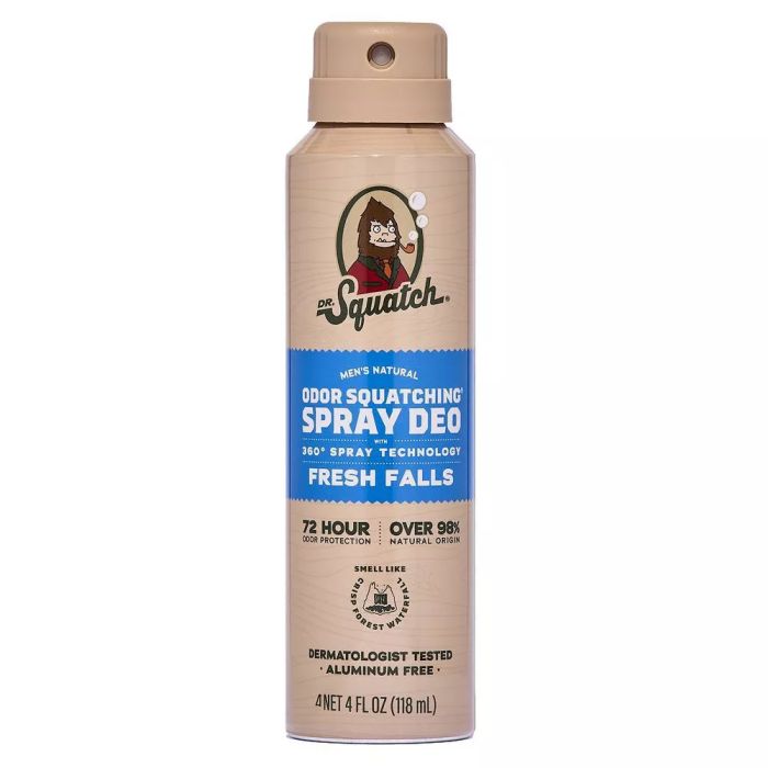 DR SQUATCH: Fresh Falls Spray Deodorant, 4 oz