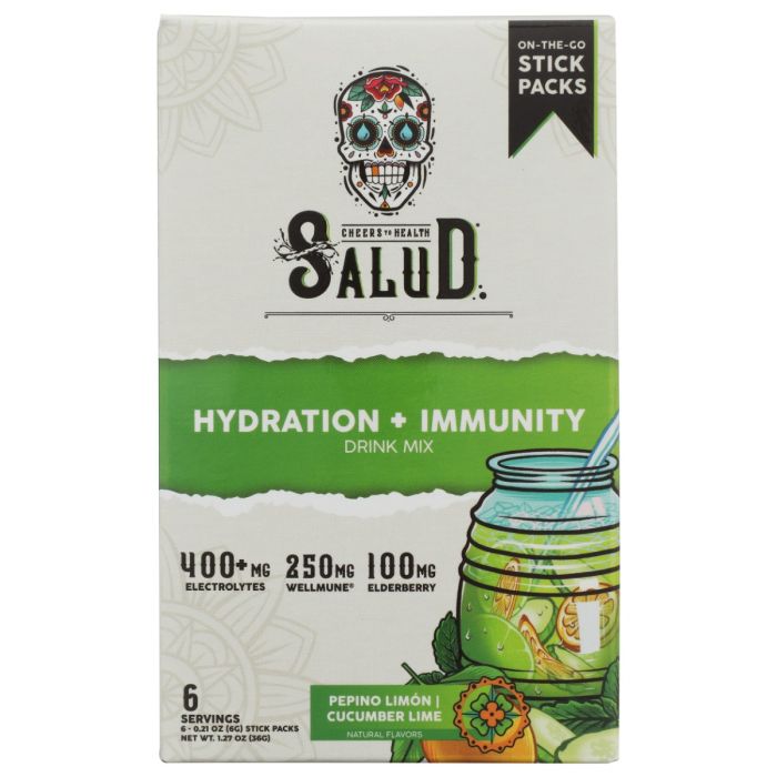 TASTE SALUD: Energy Plus Focus Cucumber Lime 6 Sticks Drink Mix, 1.27 oz