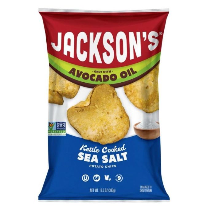 JACKSON'S CHIPS: Sea Salt Kettle Cooked Potato Chips, 13.5 oz