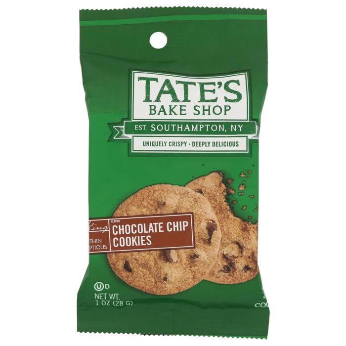 TATES: Chocolate Chip Cookies 2pc, 1 oz