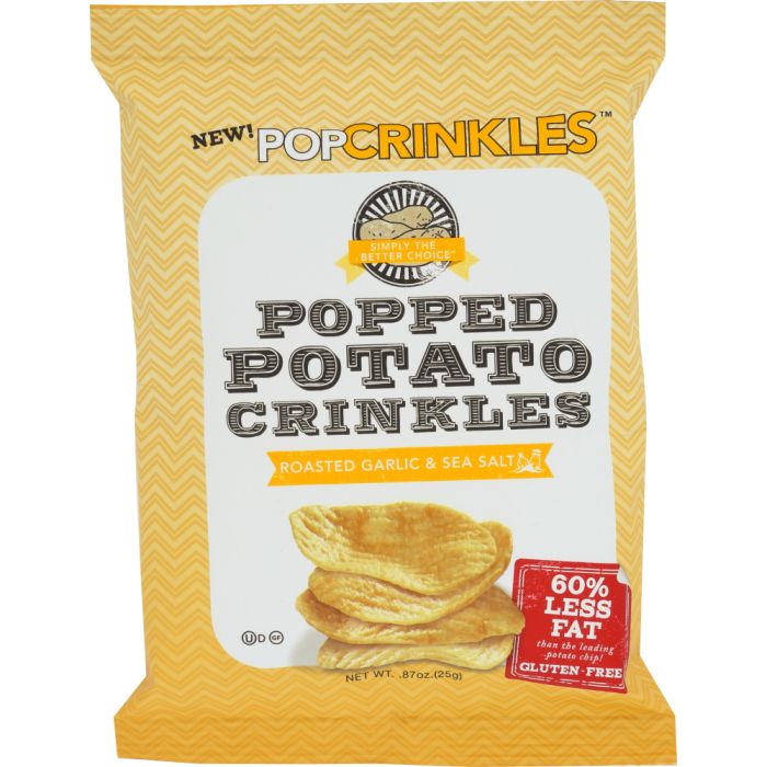 POPCRINKLES: Chip Crinkle Roasted Garlic & Sea Salt, 0.87 oz