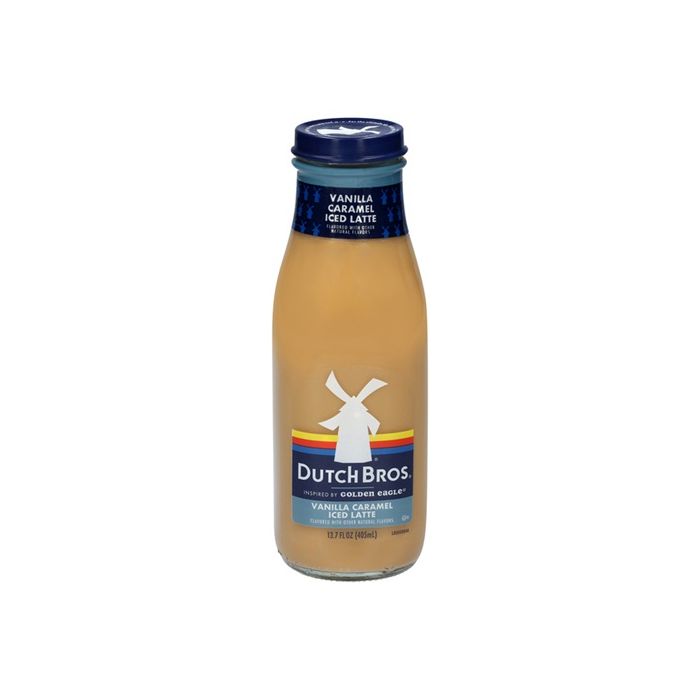 DUTCH BROS: Vanilla Caramel Iced Latte, 13.7 fo