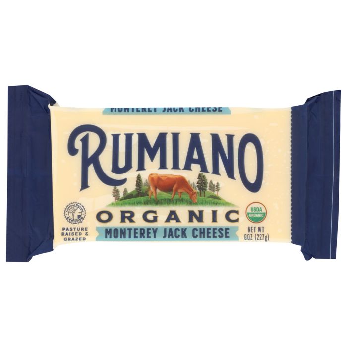 RUMIANO: Monterey Jack Organic Cheese Bar, 8 oz