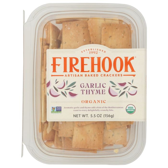 FIREHOOK: Garlic Thyme Crackers, 5.5 oz