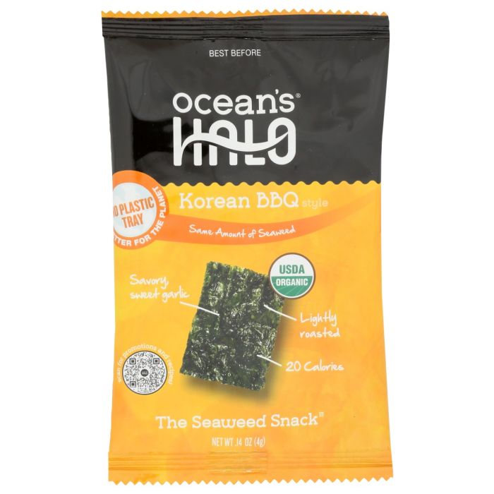 OCEANS HALO: Korean BBQ Seaweed Snack, 0.14 oz