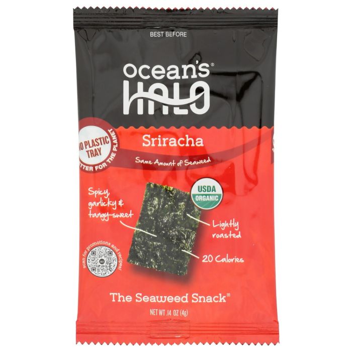 OCEANS HALO: Sriracha Seaweed Snack, 0.14 oz