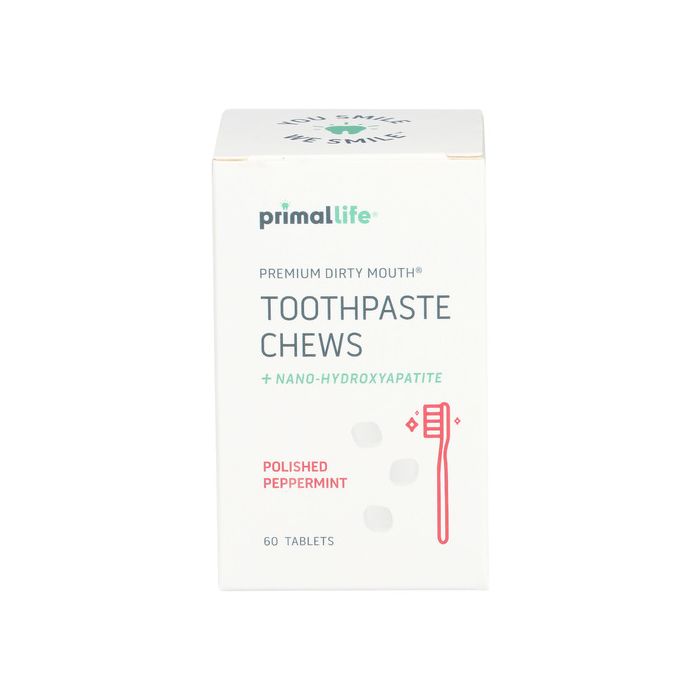PRIMAL LIFE ORGANICS: Peppermint Toothpaste Chews, 60 tb