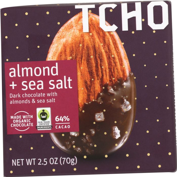 TCHO: Chocolate Bar Dark Almond Sea Salt, 2.5  oz