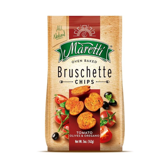MARETTI: Tomato, Olives and Oregano Bruschette Chips, 5 oz