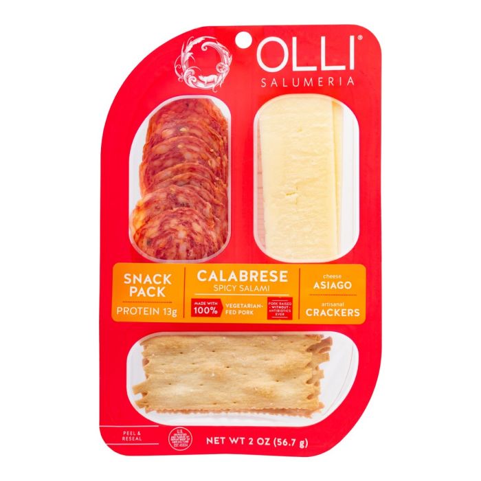 OLLI SALUMERIA: Calabrese And Asiago Cracker Snack, Tray, 2 oz