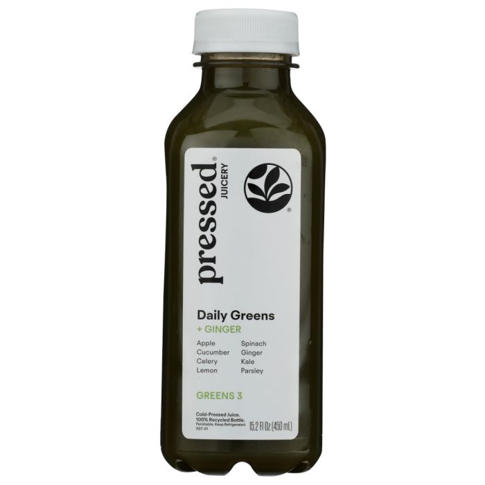 PRESSED JUICERY: Daily Greens With Ginger Juice, 15.2 fo
