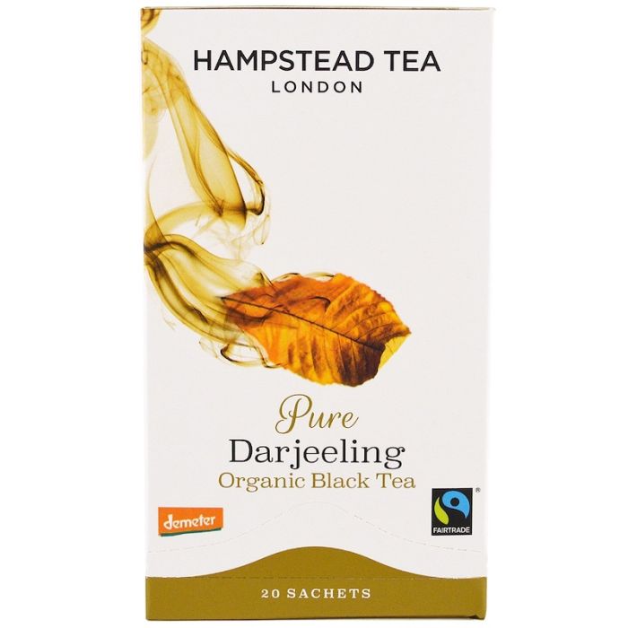 HAMPSTEAD TEA: Organic Fairtrade Darjeeling Black Tea Sachets, 20 bg