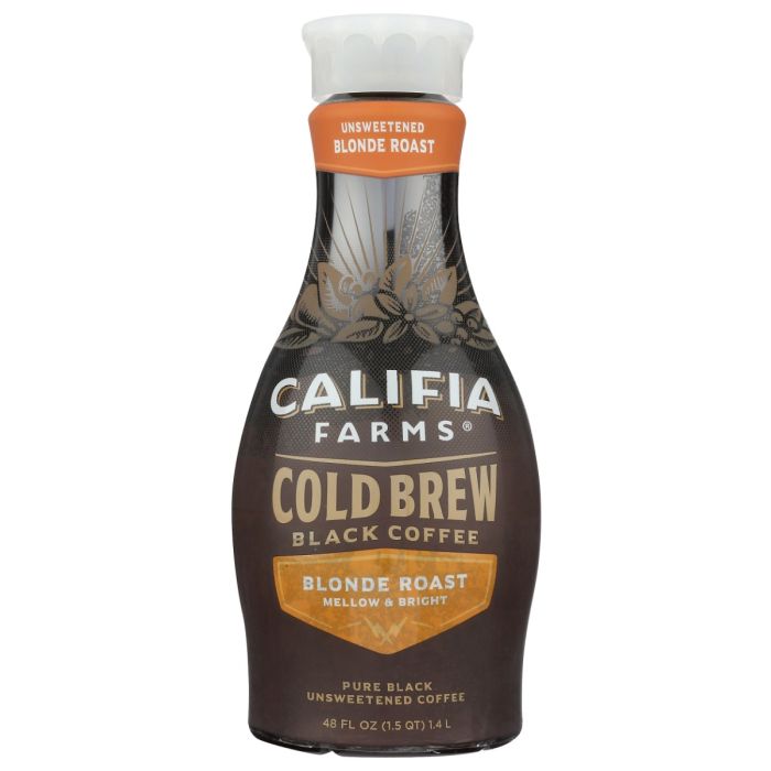 CALIFIA: Pure Black Cold Brew Coffee Lightly Sweetened, 48 oz