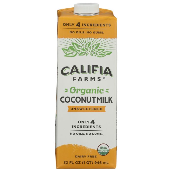 CALIFIA: Organic Unsweetened Coconut Milk, 32 fo