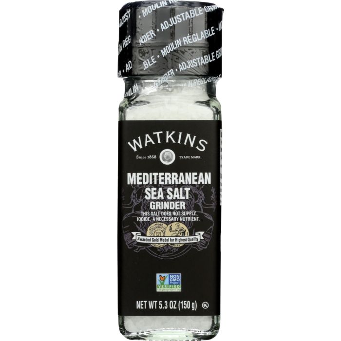 WATKINS: Mediterranean Sea Salt Grinder, 5.3 oz