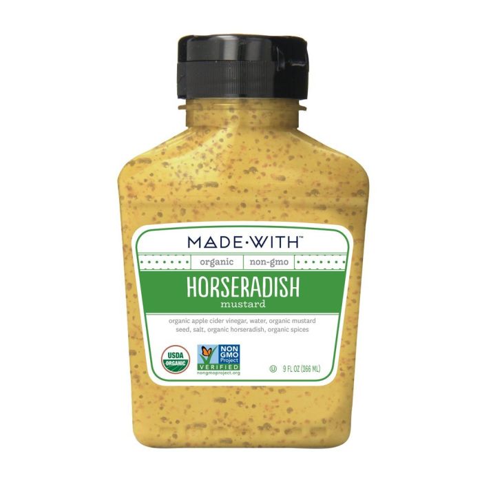 MADE WITH: Organic Horseradish Mustard, 9 oz