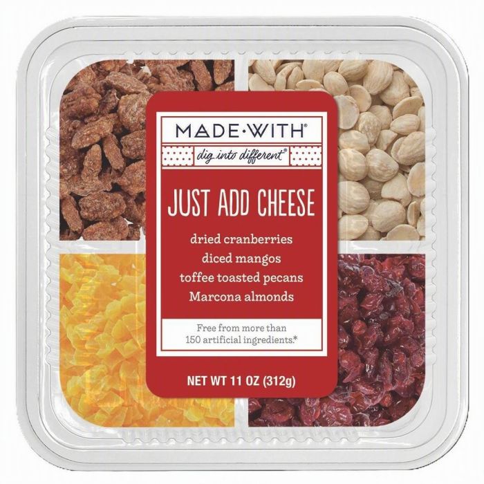 MADE WITH: Dried Cranberries, Diced Mangos, Toffee Toasted Pecans, Marcona Almonds Snack Mix, 11 oz