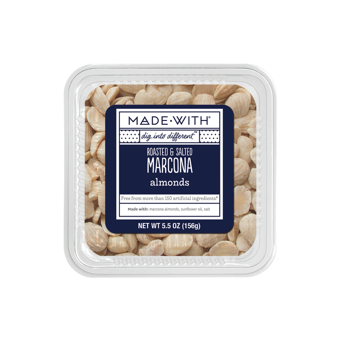 MADE WITH: Roasted And Salted Marcona Almonds Tub, 5.5 oz
