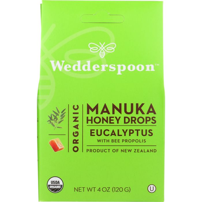 WEDDERSPOON: Organic Manuka Honey Drops Eucalyptus, 4 oz