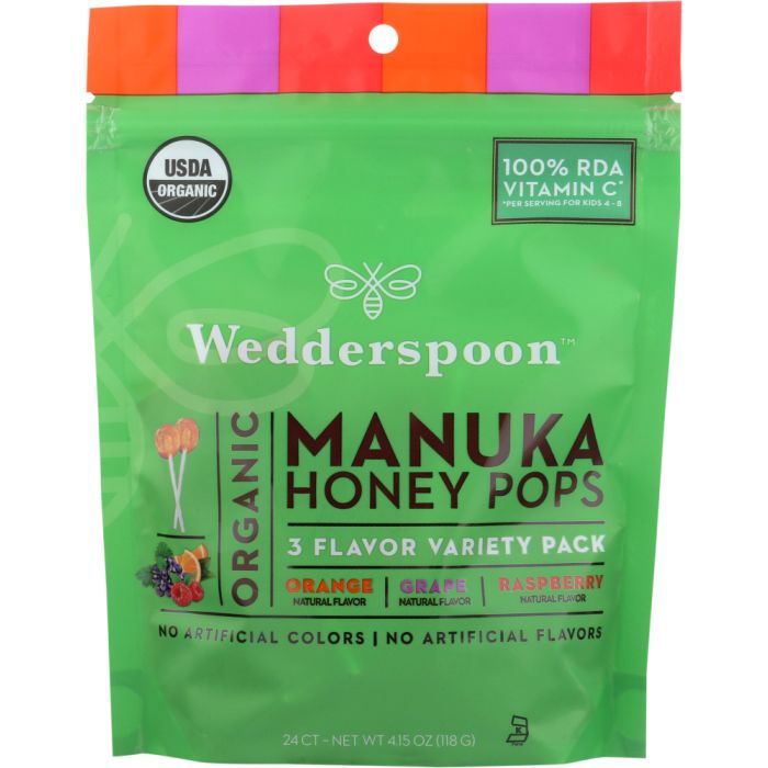 WEDDERSPOON: Organic Manuka Honey Pops For Kids Variety, 4 oz