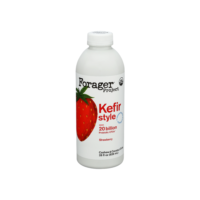 FORAGER PROJECT Strawberry Kefir Style Probiotic Yogurt Drink, 28 fo