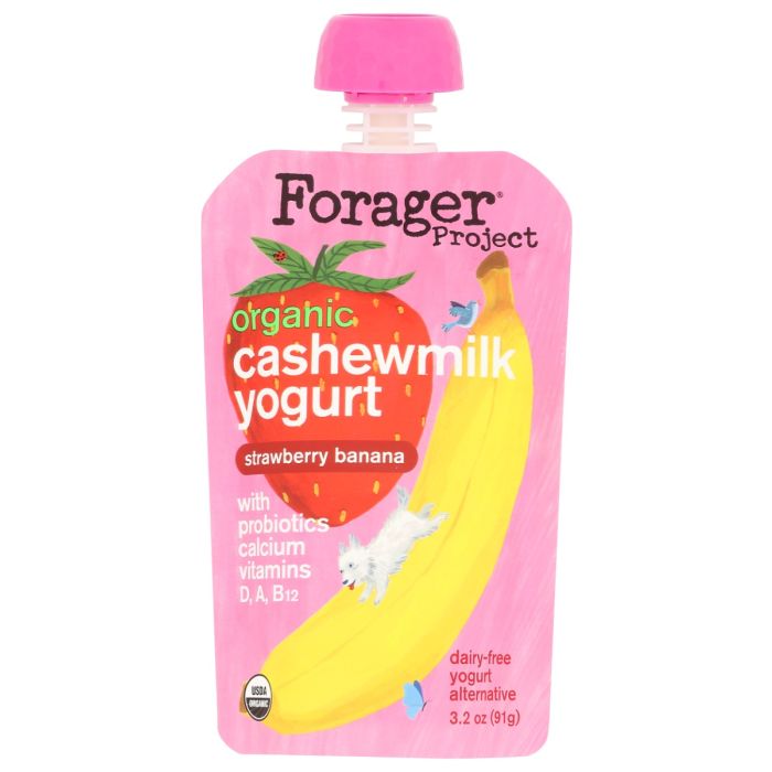 FORAGER PROJECT: Organic Cashewmilk Yogurt Strawberry Banana, 3.2 oz