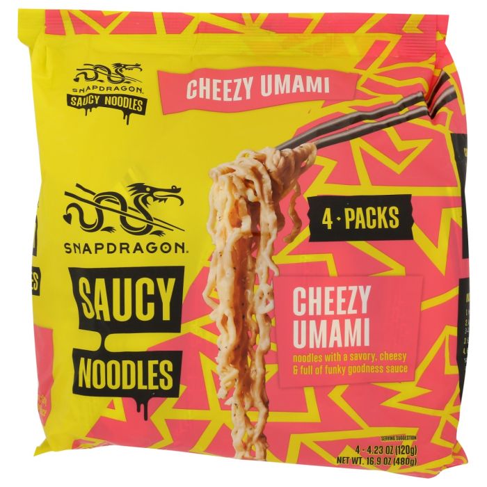 SNAPDRAGON: Cheezy Umami Saucy Noodles 4pk, 16.9 oz