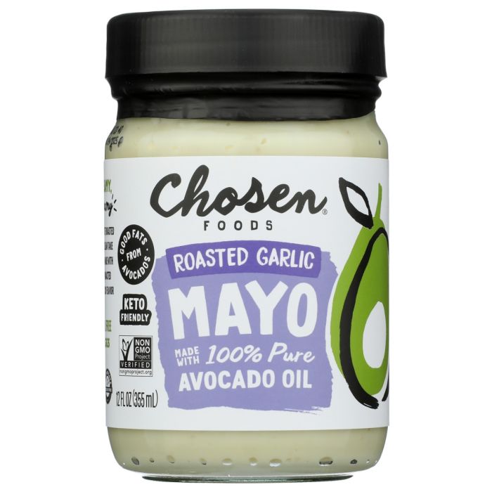 CHOSEN FOODS: Roasted Garlic Avocado Oil Mayo, 12 oz