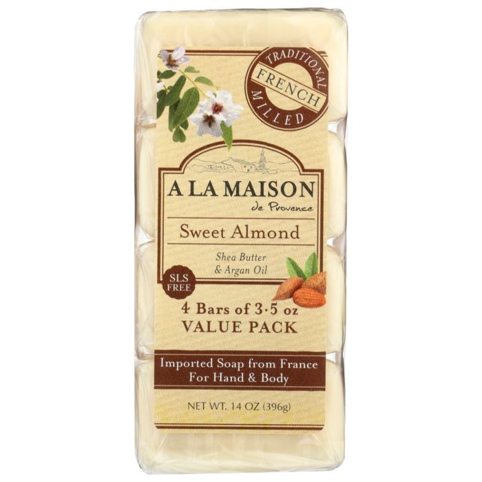 A LA MAISON: Sweet Almond Bar Soap Value Pack, 14 oz